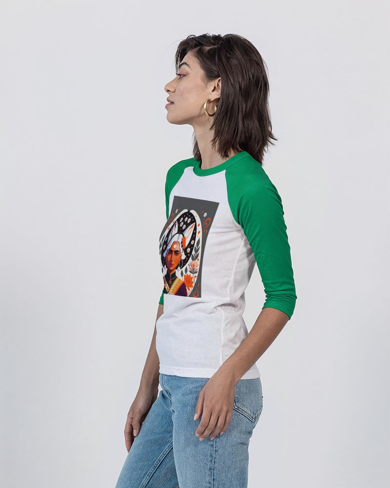 Indian Silver fox Unisex Three-Quarter Sleeve Baseball Tee | Bella + Canvas