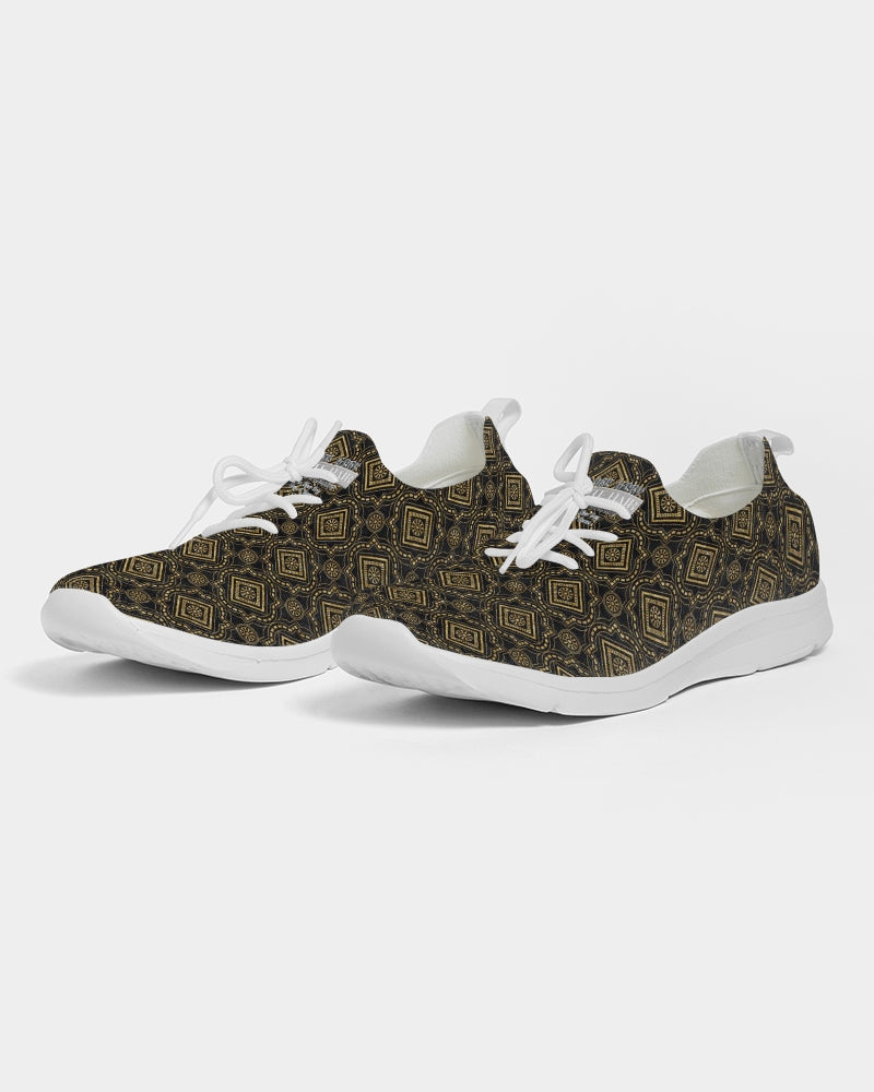 Brown Diamond pattern Men's Lace Up Flyknit Shoe