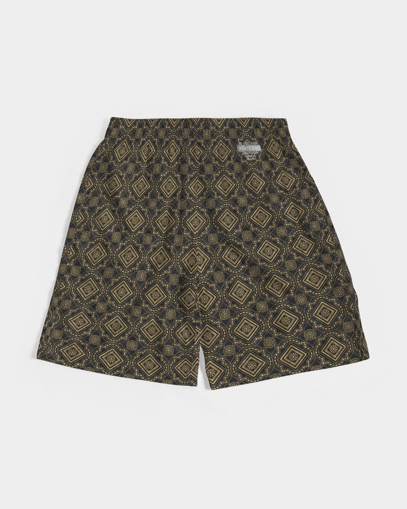 Brown Diamond pattern Men's Jogger Shorts