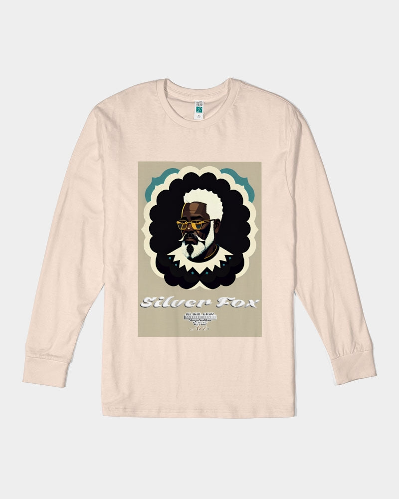 Black gentleman Silverfox Unisex Long Sleeve Tee | Lane Seven