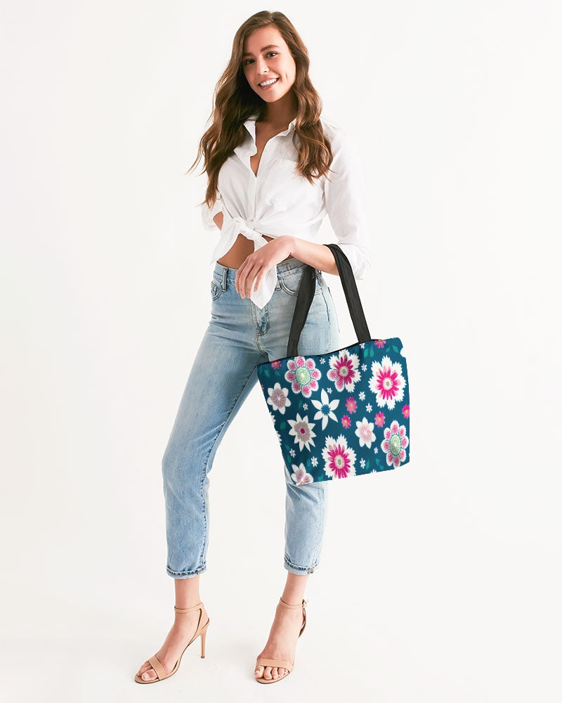 Beautiful floral pattern Canvas Zip Tote