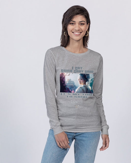 Asian sister with silver grey hair Unisex Jersey Long Sleeve Tee | Bella + Canvas