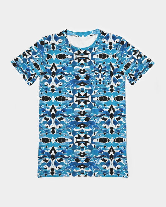 Blue Abstract pattern design Men's Everyday Pocket Tee