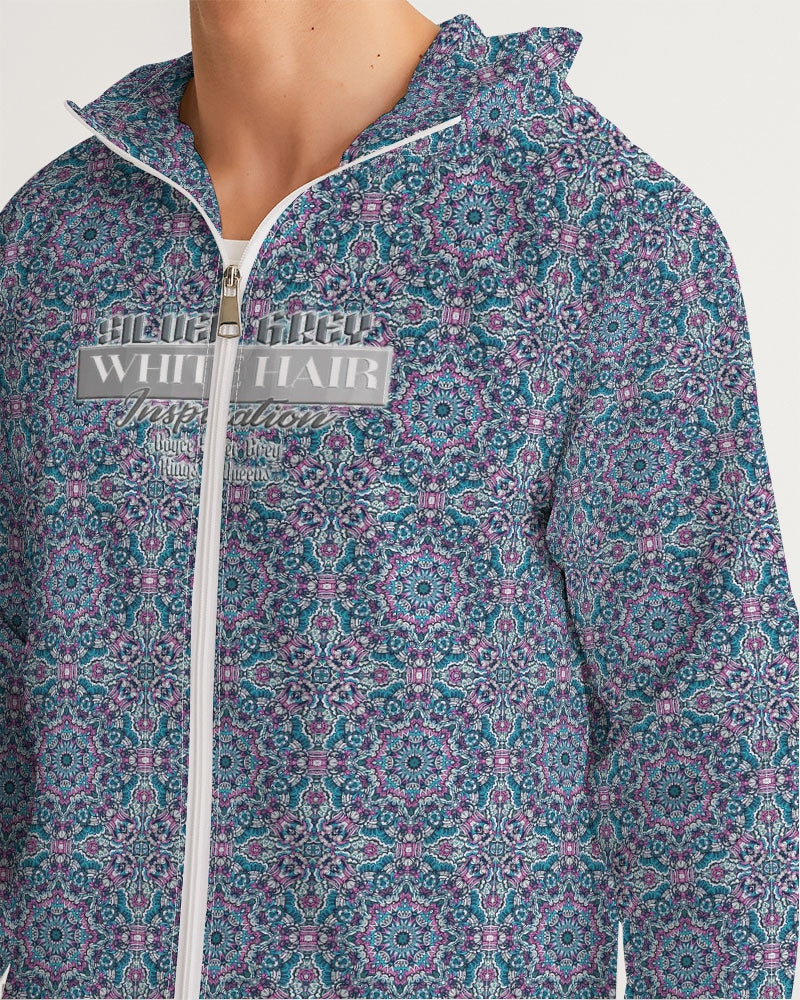 Beautiful mosaic blue pattern Men's Windbreaker