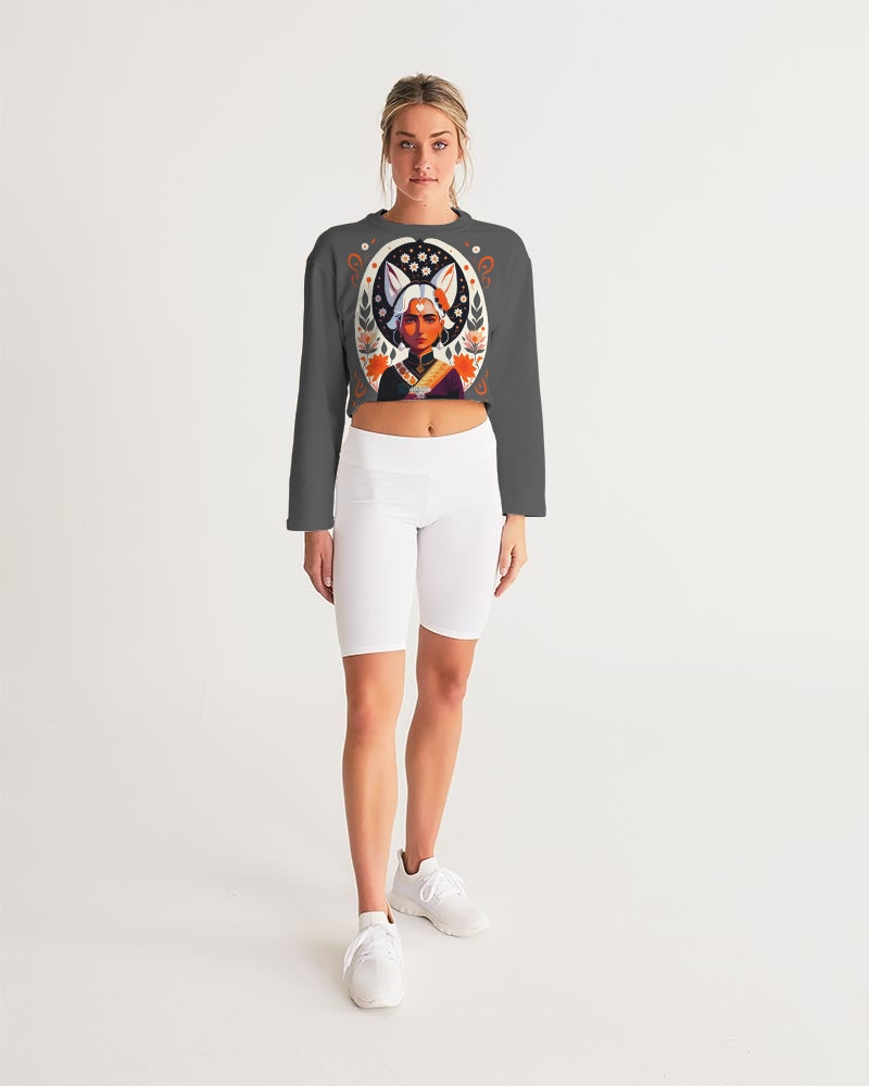 Indian Silver fox Women's Cropped Sweatshirt