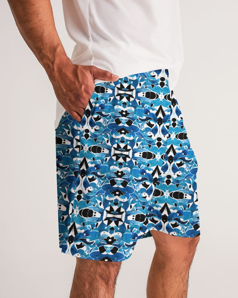 Blue Abstract pattern design Men's Jogger Shorts