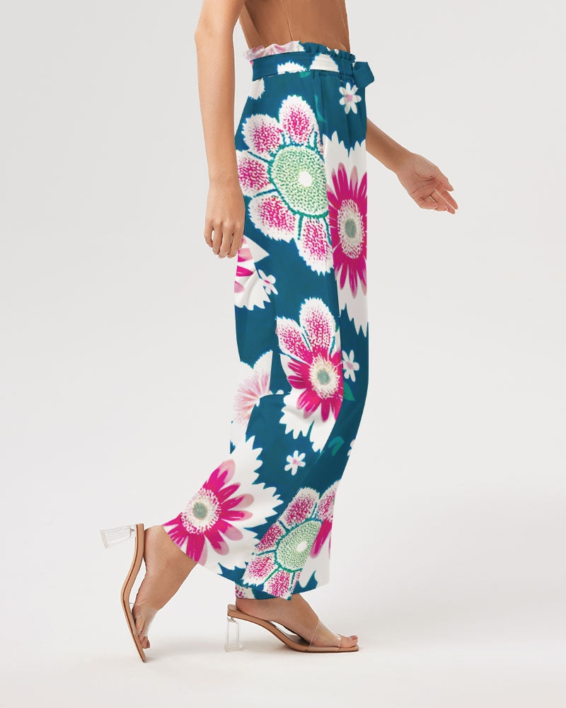 Beautiful floral pattern Women's All-Over Print High-Rise Wide Leg Pants