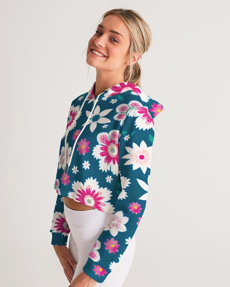 Beautiful floral pattern Women's All-Over Print Cropped Hoodie