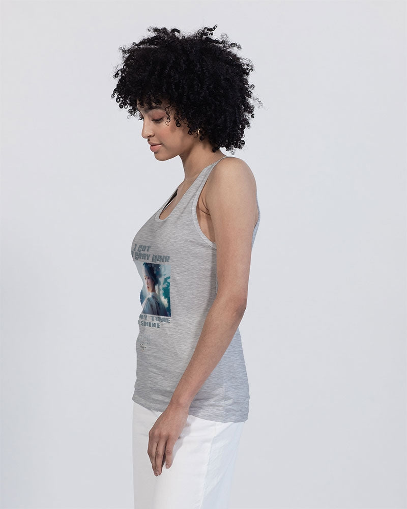 Asian sister with silver grey hair Unisex Jersey Tank | Bella + Canvas