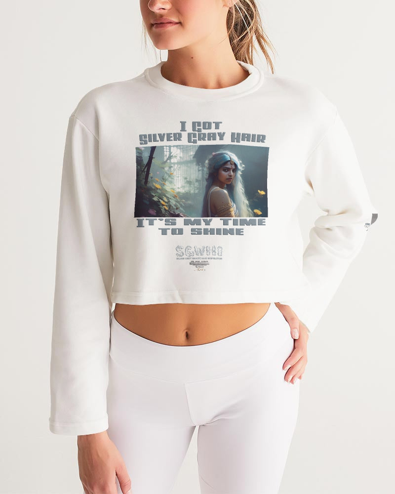 Indian sister to shine Women's All-Over Print Cropped Sweatshirt