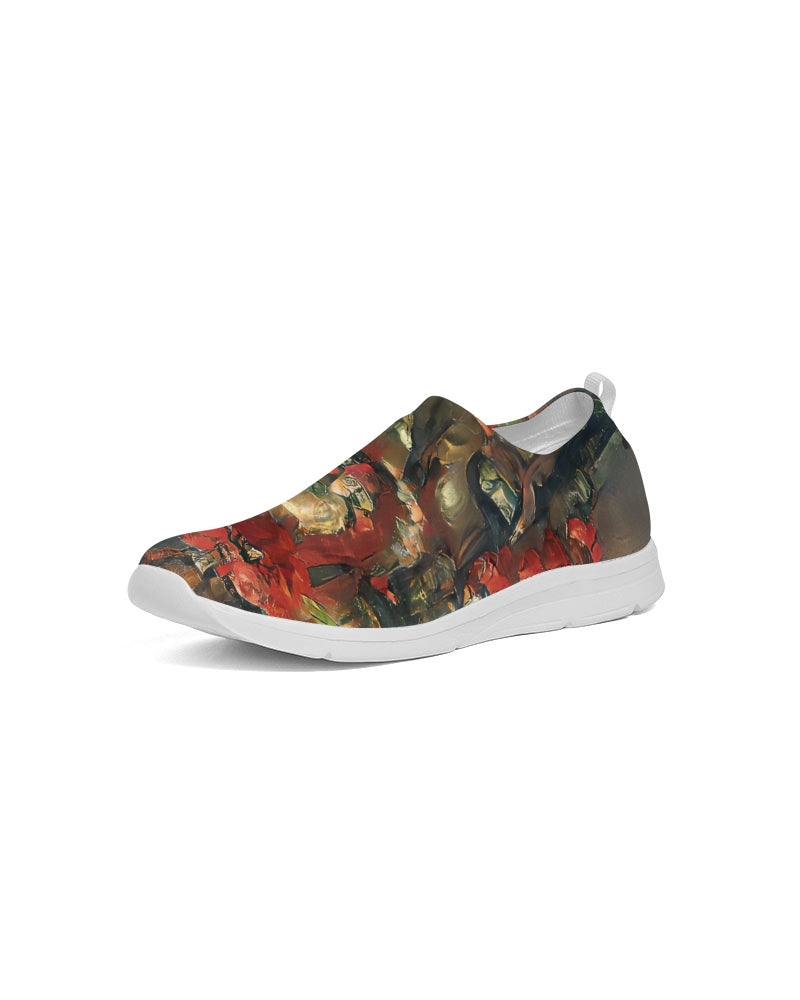 Abstract Rose design Women's Slip-On Flyknit Shoe