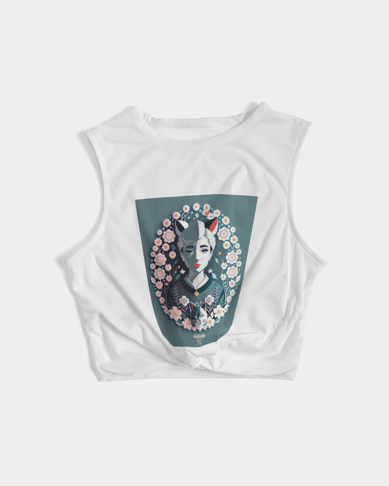 Silverfox flower Women's Twist-Front Tank