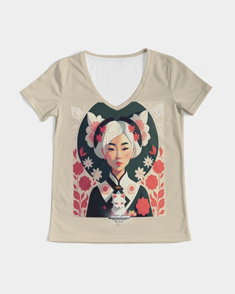 Asian silverfox Women's V-Neck Tee