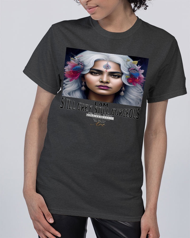 Promoting Indian women with silver grey hair Unisex Tee | Champion