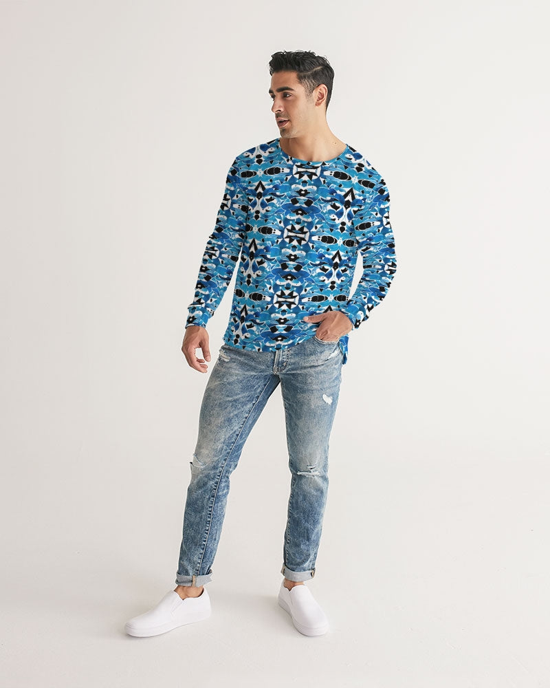 Blue Abstract pattern design Men's Long Sleeve Tee