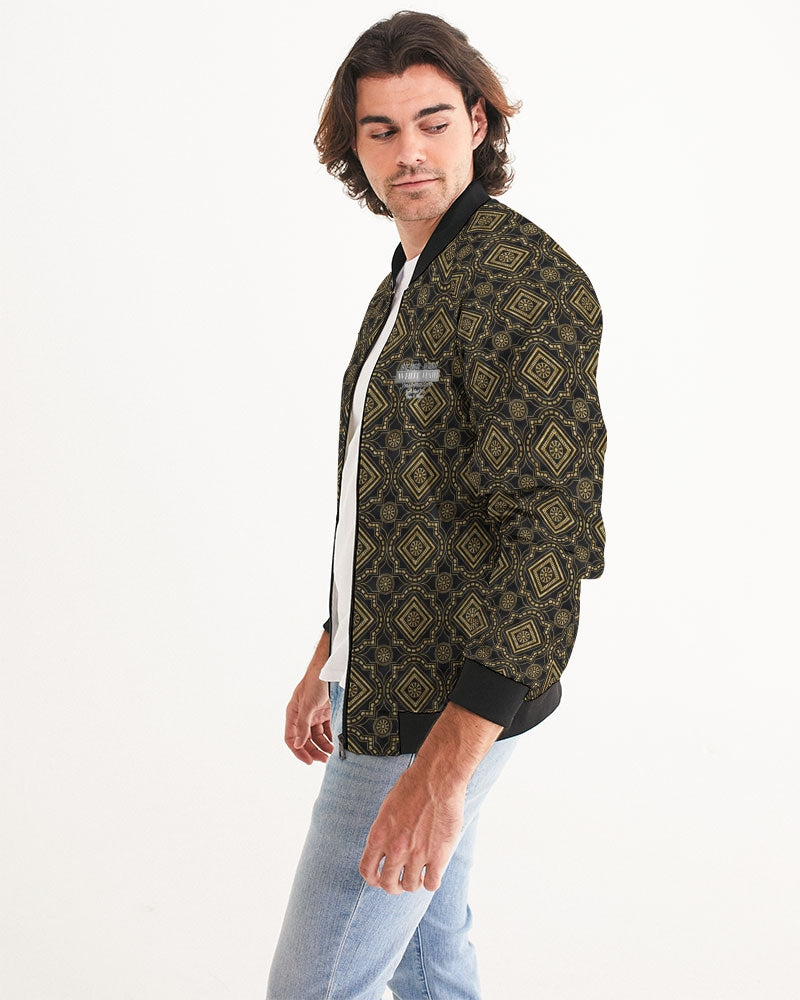 Brown Diamond pattern Men's Bomber Jacket