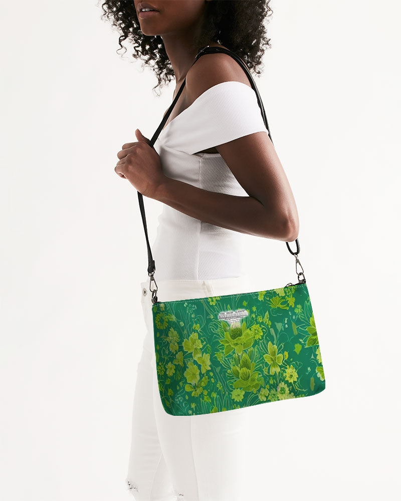 Lush green flower pattern design with logo Daily Zip Pouch