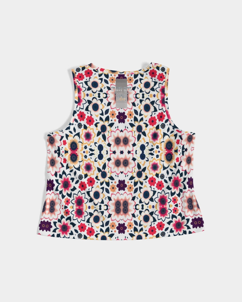 Abstract flower pattern Women's All-Over Print Cropped Tank