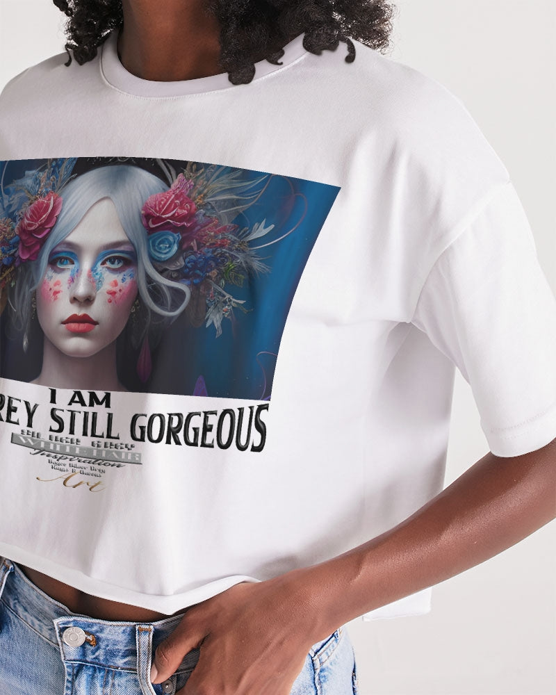 I am Still Grey Still Gorgeous Women's Lounge Cropped Tee