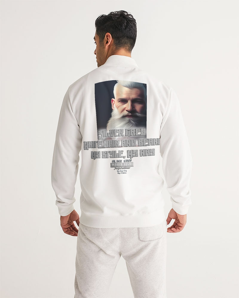 Silver Grey white hair and beard, my style my way Men's Track Jacket