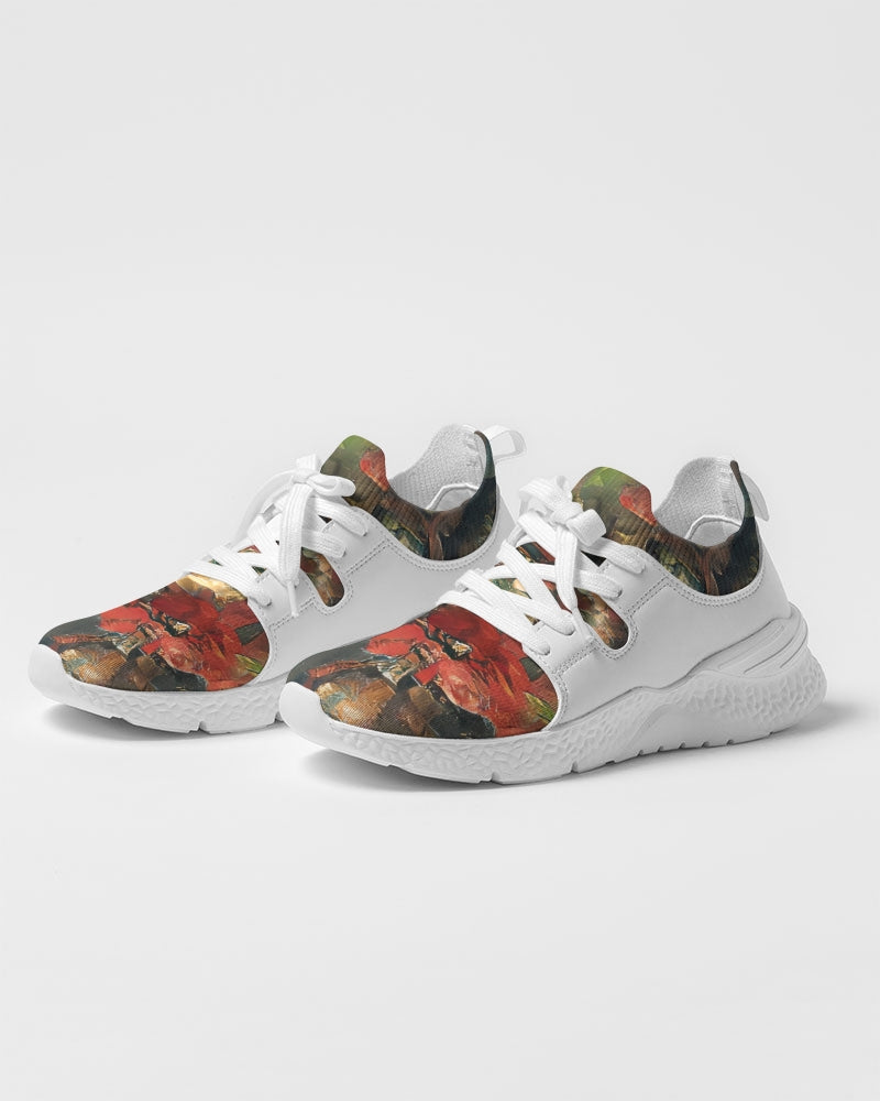 Abstract Rose design Women's Two-Tone Sneaker