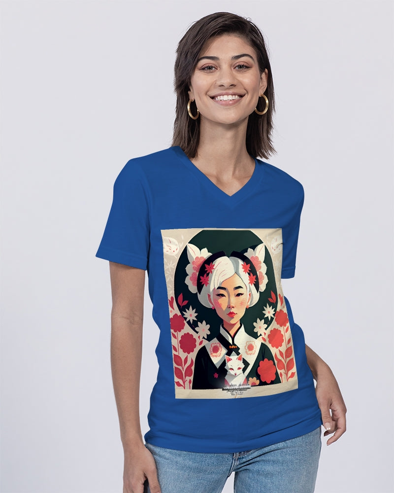 Asian silverfox Unisex Jersey V-Neck Tee | Bella + Canvas