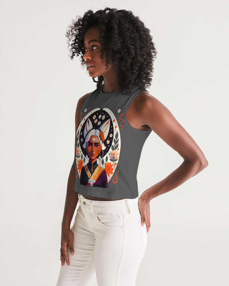 Indian Silver fox Women's Cropped Tank