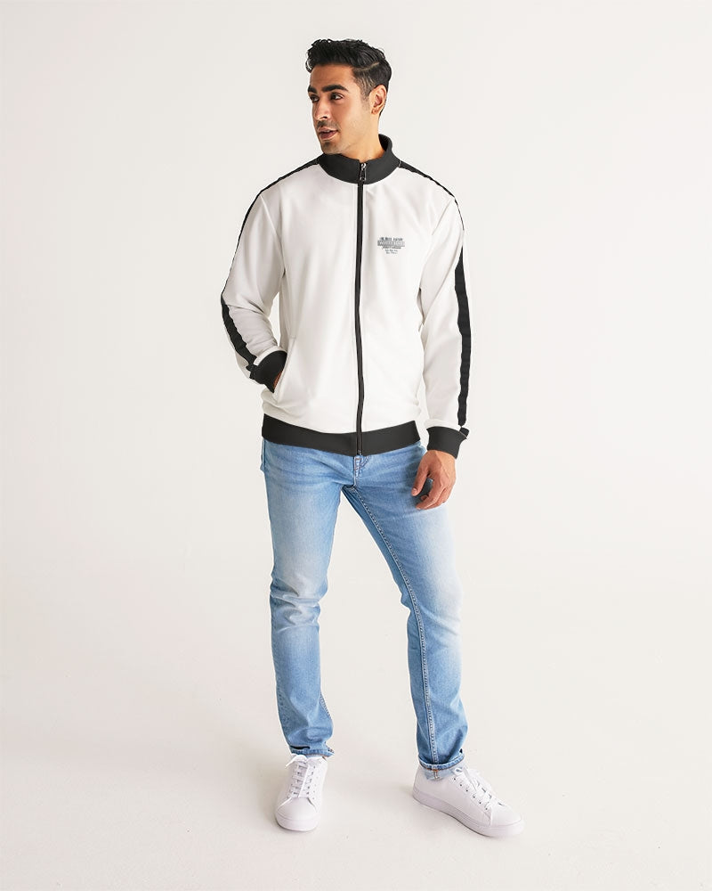 Silver Grey white hair and beard, my style my way Men's Stripe-Sleeve Track Jacket