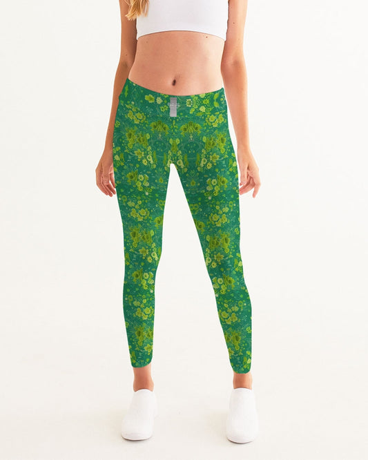 Green lush Repeat pattern Women's Yoga Pants