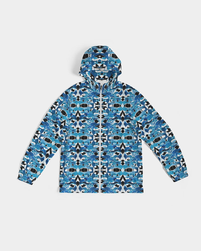 Blue Abstract pattern design Men's Windbreaker