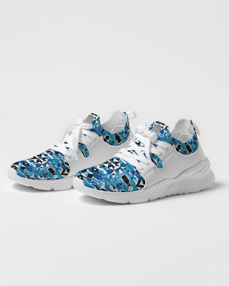 Blue Abstract pattern design Men's Two-Tone Sneaker