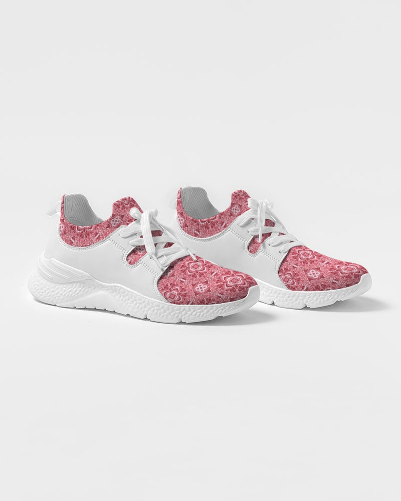 Silver grey white hair inspiration pink abstract Women's Two-Tone Sneaker