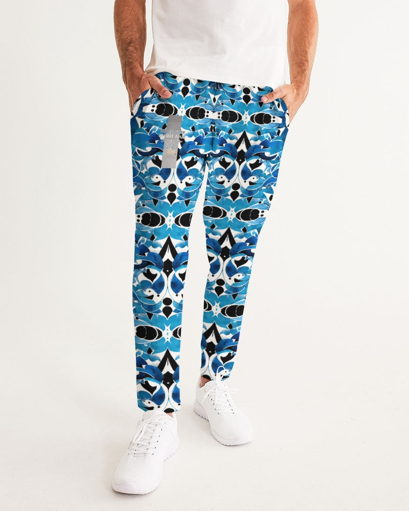 Blue Abstract pattern design Men's Joggers