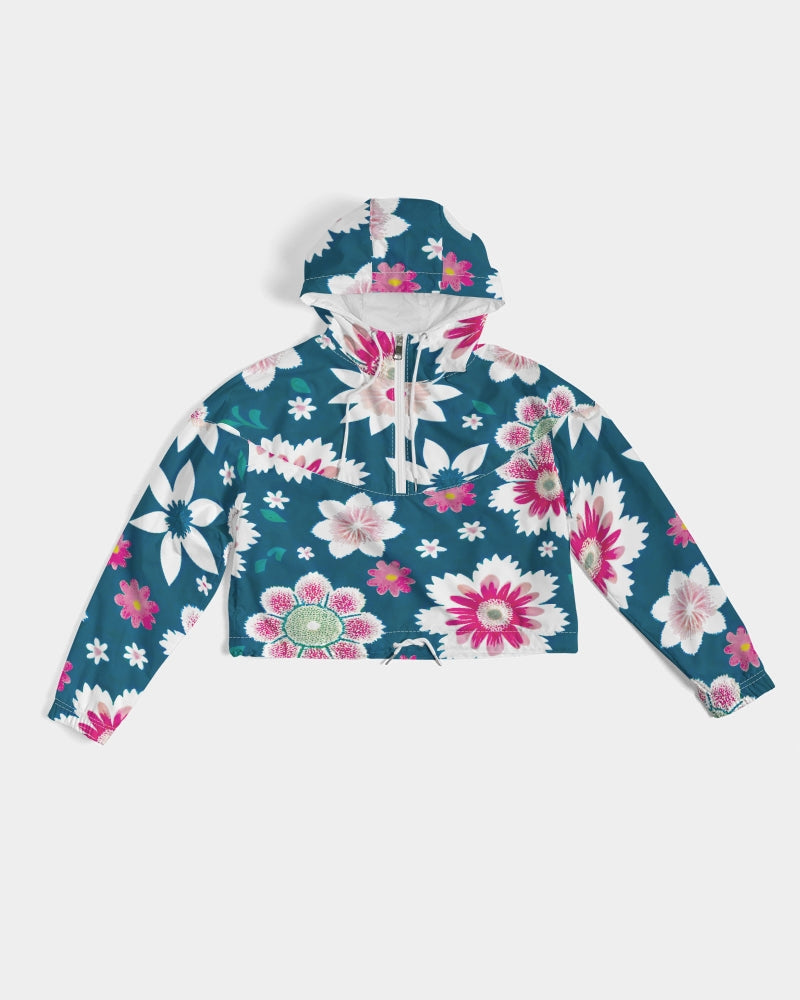 Beautiful floral pattern Women's All-Over Print Cropped Windbreaker