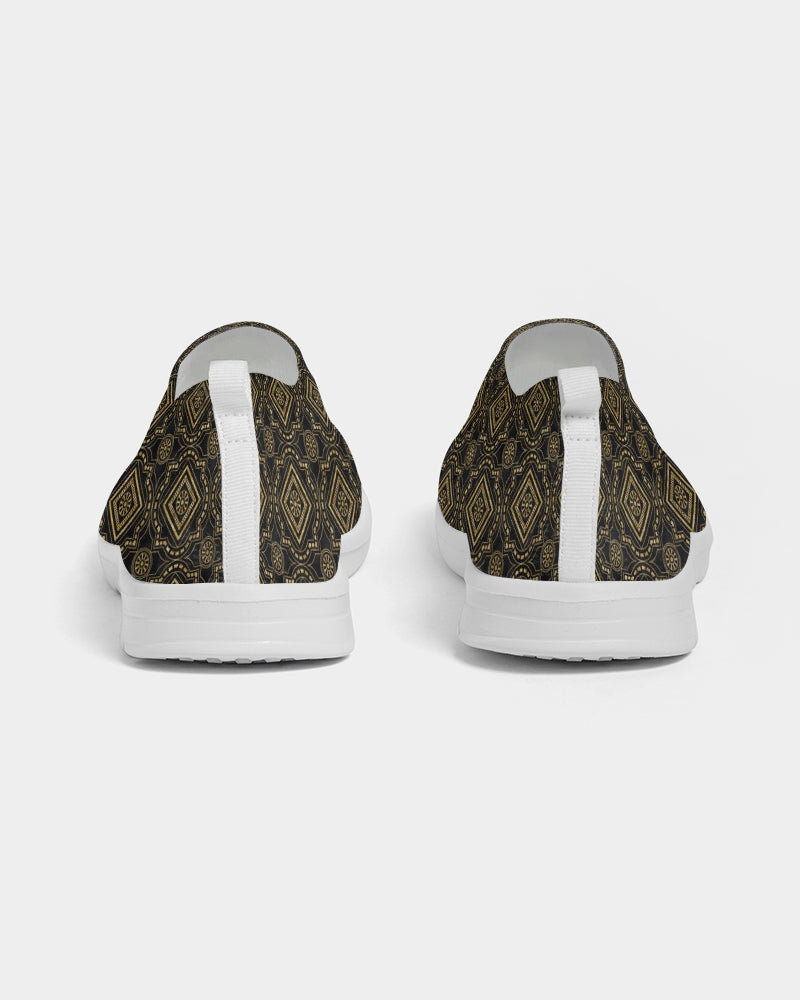 Brown Diamond pattern Men's Slip-On Flyknit Shoe