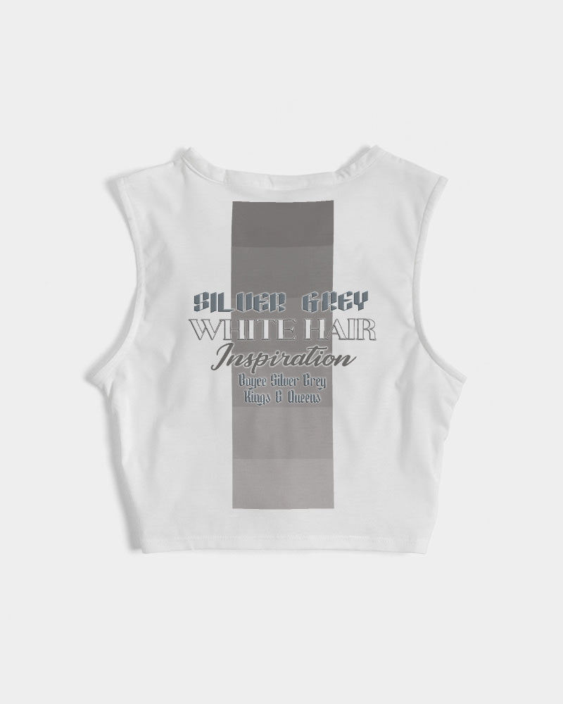 Promoting Asian women with silver grey Women's Twist-Front Tank