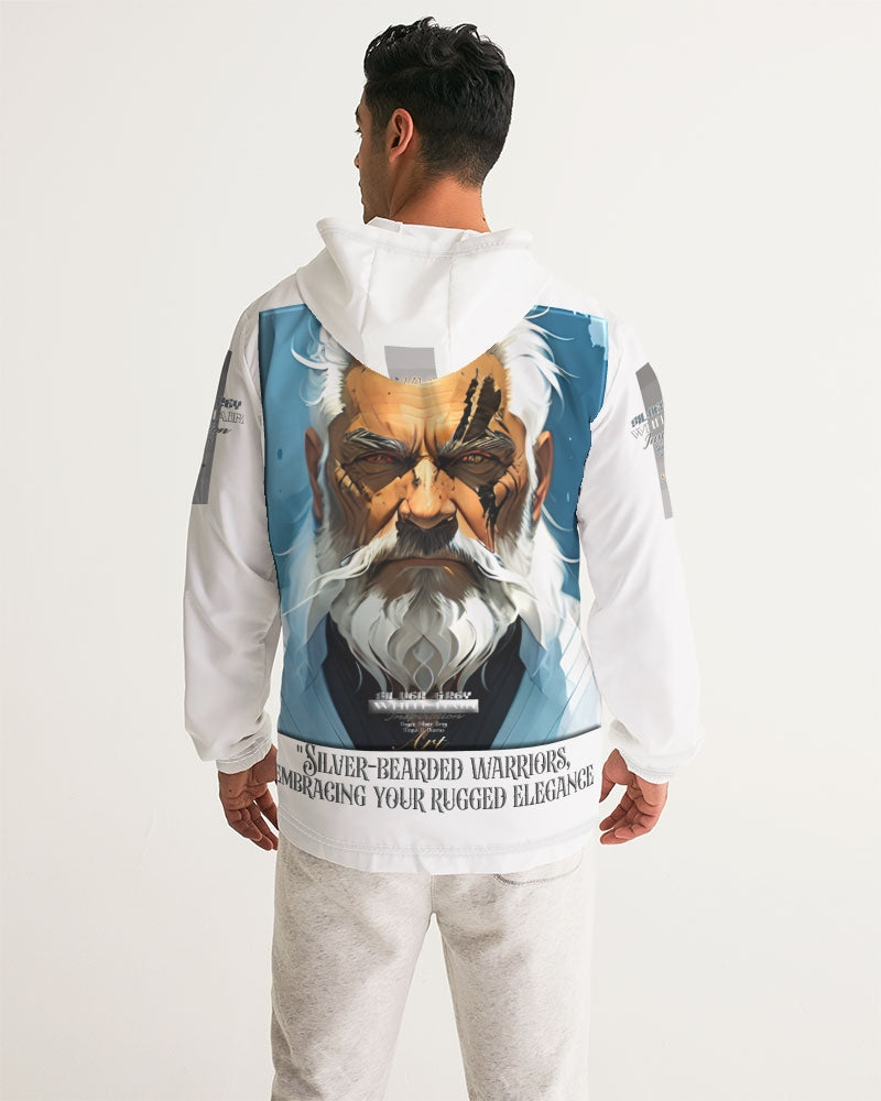 Silver bearded warrior Men's Windbreaker