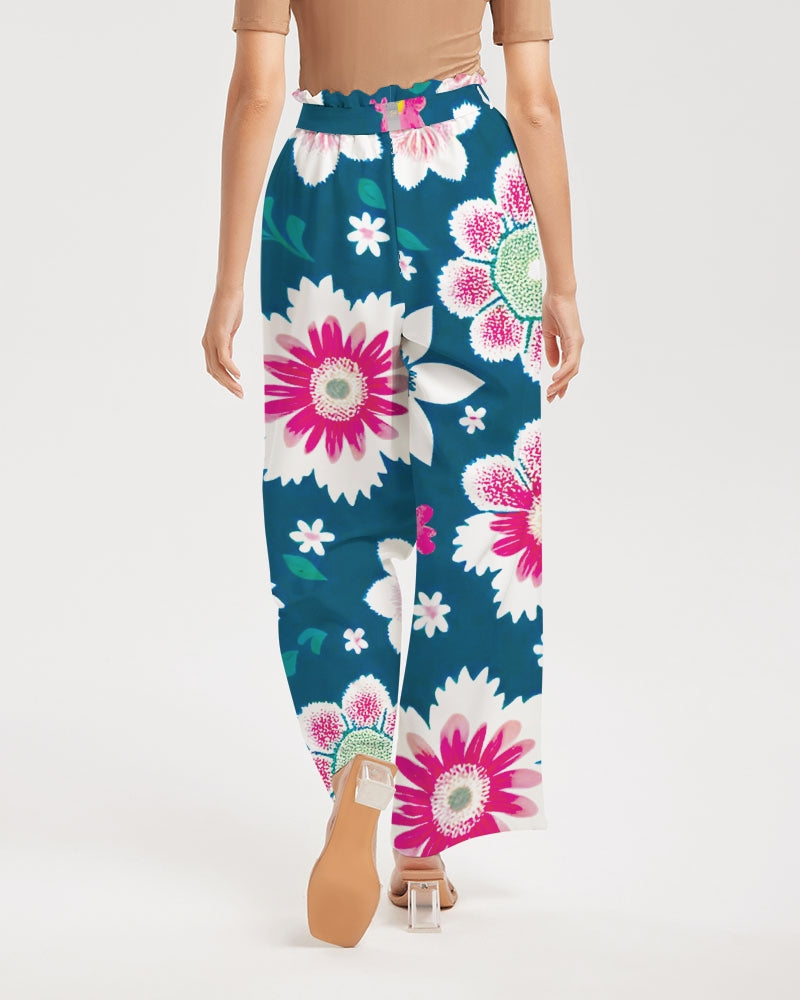 Beautiful floral pattern Women's All-Over Print High-Rise Wide Leg Pants