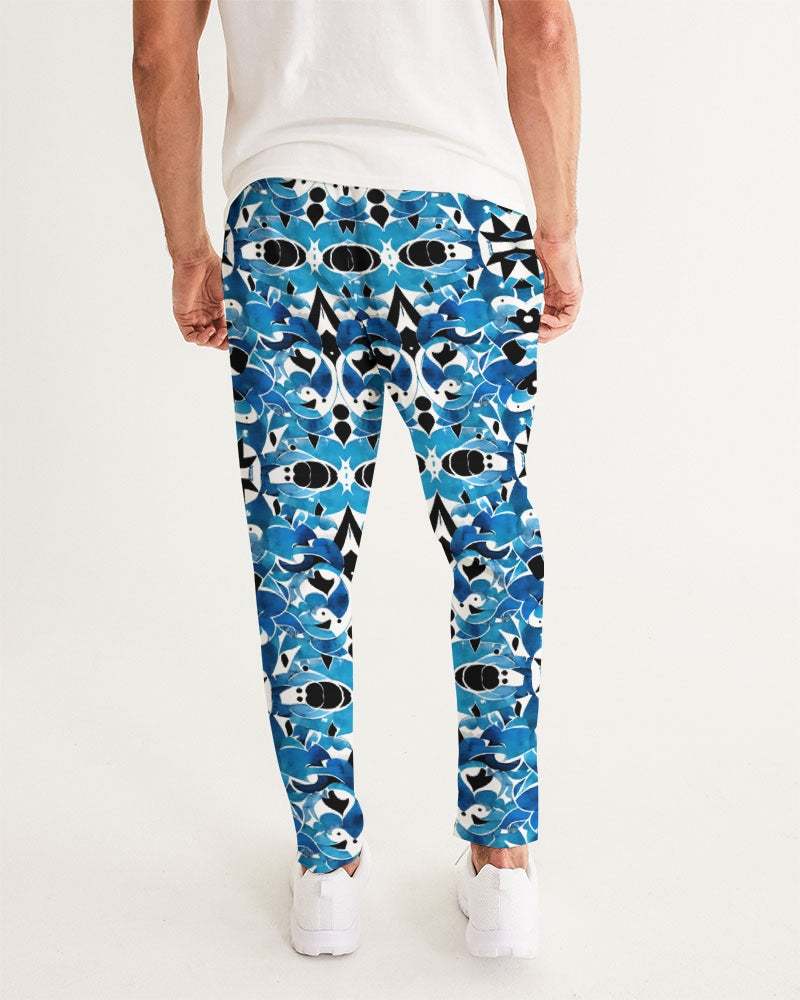 Blue Abstract pattern design Men's Joggers