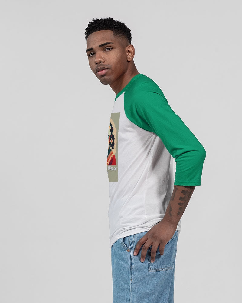 South Asian silverfox  Three-Quarter Sleeve Baseball Tee | Bella + Canvas