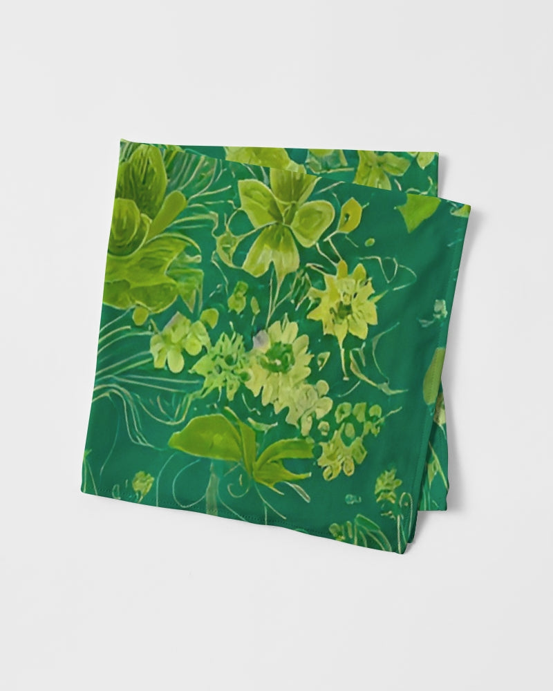 Lush green flower pattern design with logo Bandana Set