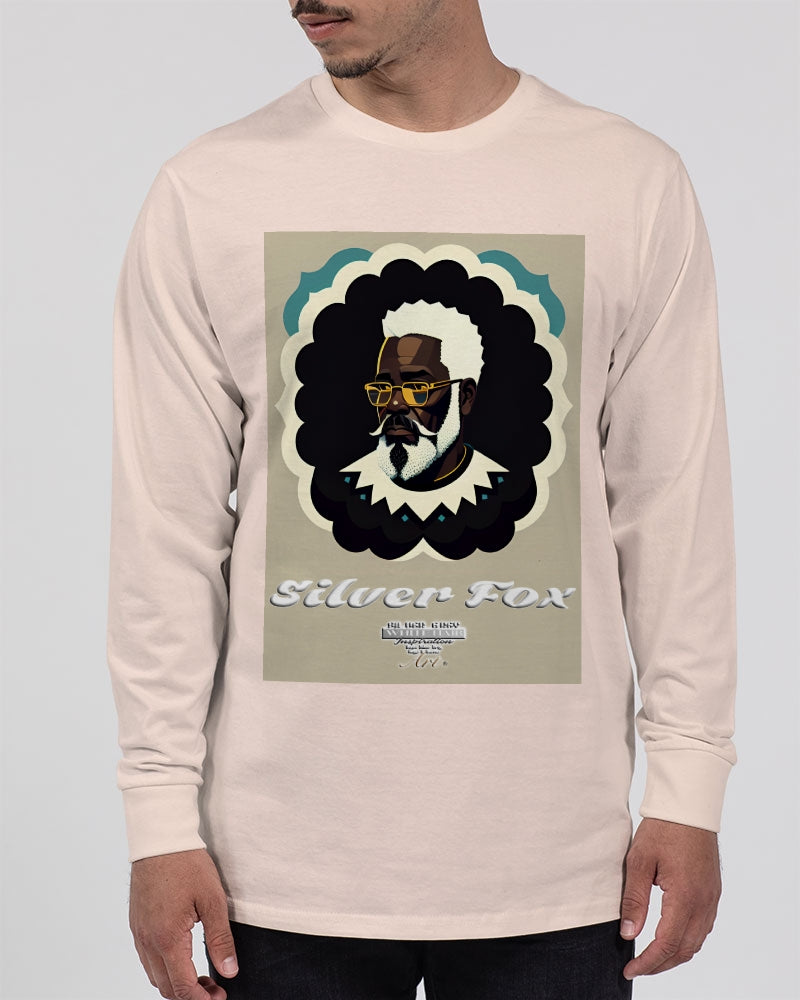 Black gentleman Silverfox Unisex Long Sleeve Tee | Lane Seven