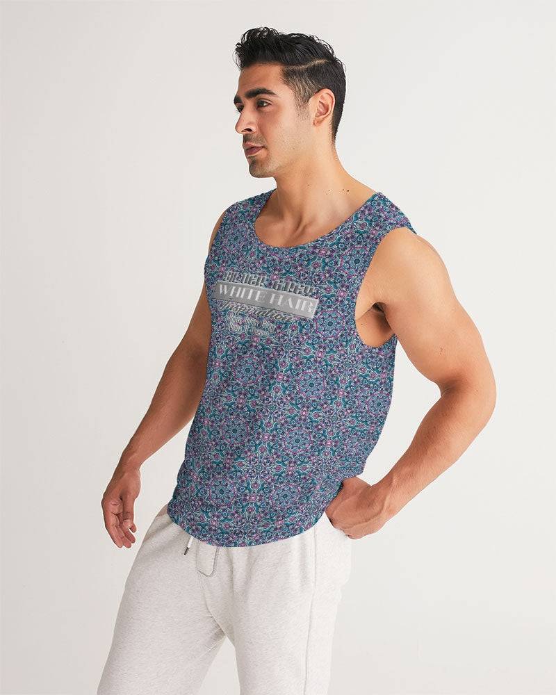 Beautiful mosaic blue pattern Men's Sports Tank