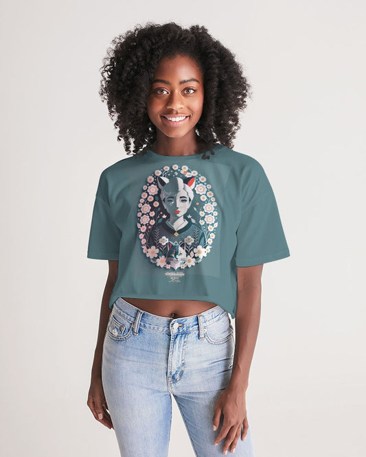 Silverfox flower Women's Lounge Cropped Tee