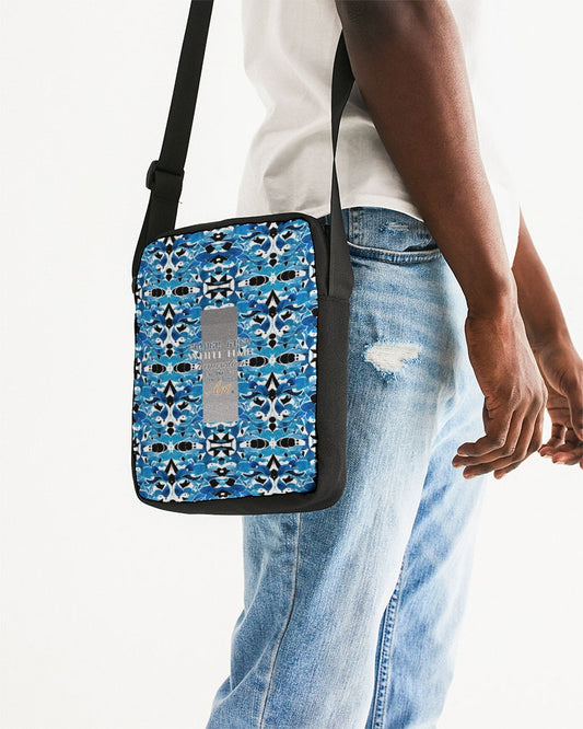 Blue Abstract pattern design Messenger Pouch