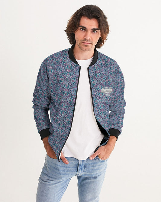 Blue Mosaic pattern design Men's Bomber Jacket