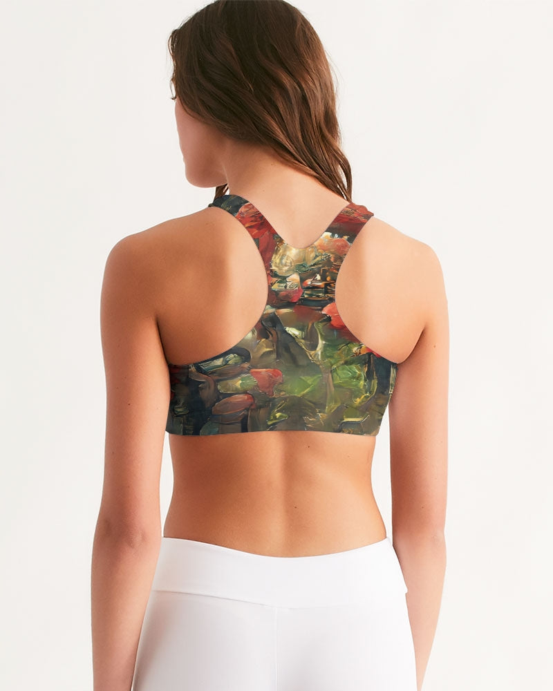 Abstract Rose design Women's Seamless Sports Bra