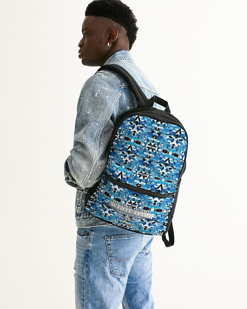 Blue Abstract pattern design Small Canvas Backpack