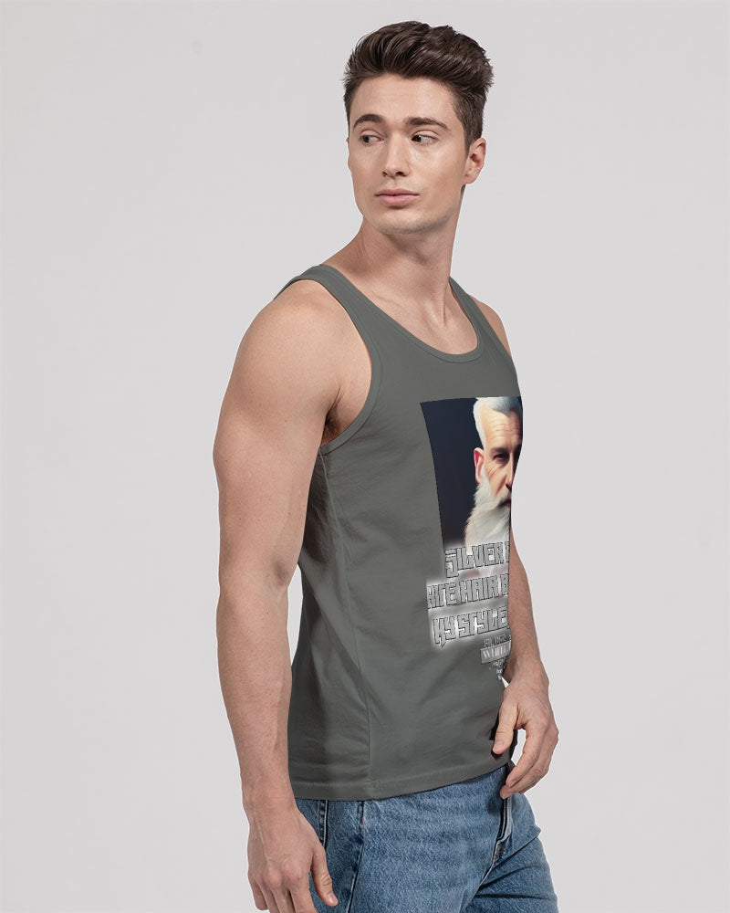 Silver Grey white hair and beard, my style my way Unisex Jersey Tank | Bella + Canvas