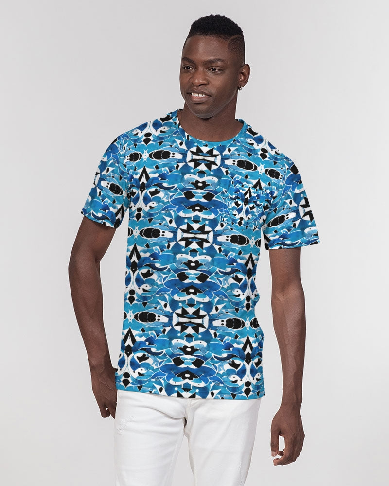 Blue Abstract pattern design Men's Everyday Pocket Tee